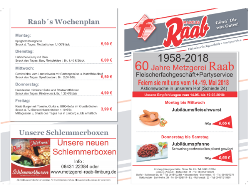 Wochenangebote und Mittagsmenü